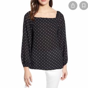 Polka Dot square neck top